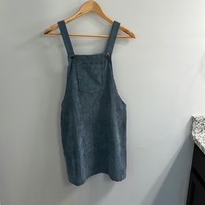 Blue Corduroy Overall Dress